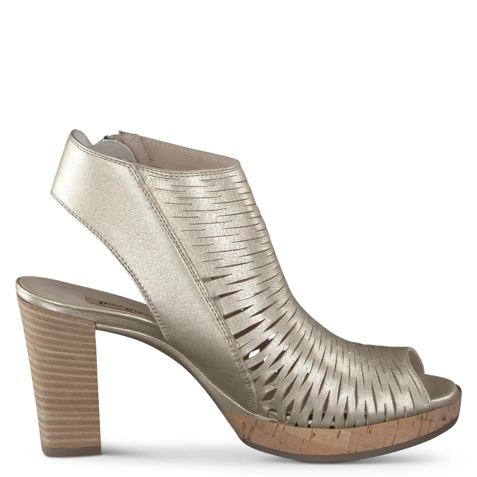 Paul Green SALE|Costa Peep Toe Bootie Gold Metallic Leather