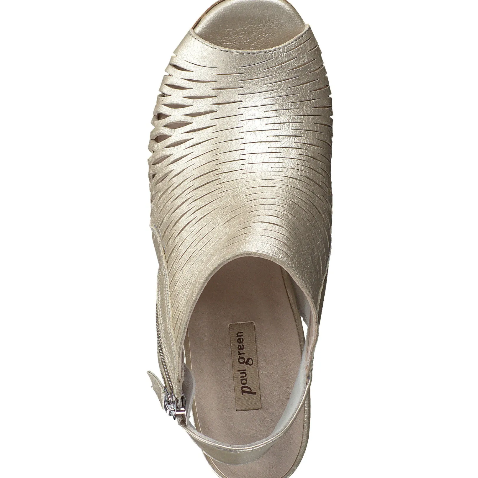 Paul Green SALE|Costa Peep Toe Bootie Gold Metallic Leather