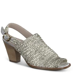 Paul Green HEELS|SANDALS|Lovely Sandal Metallic Woven Nubuck