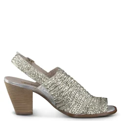 Paul Green HEELS|SANDALS|Lovely Sandal Metallic Woven Nubuck