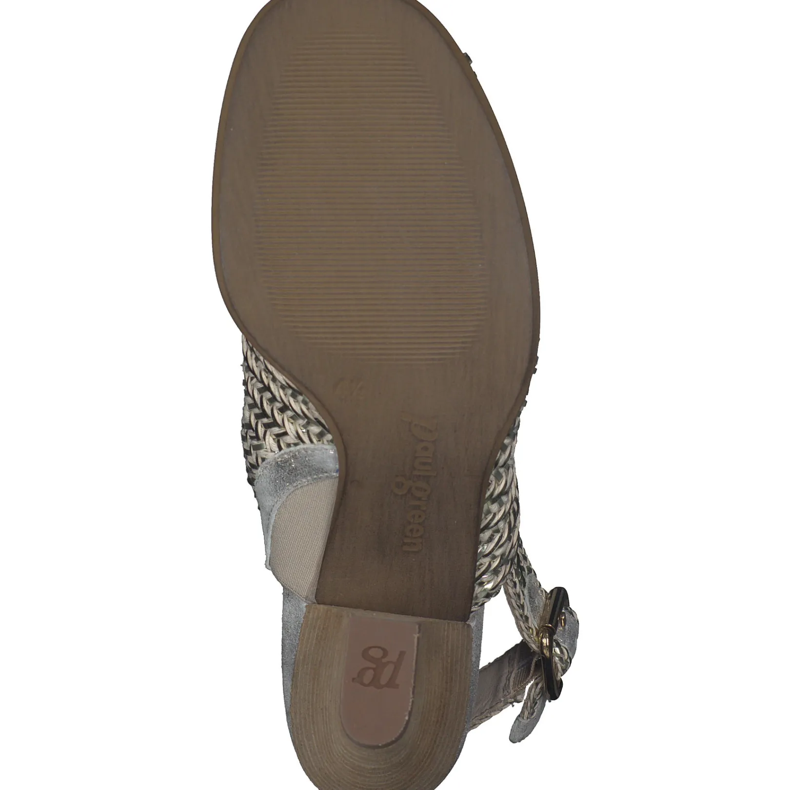 Paul Green HEELS|SANDALS|Lovely Sandal Metallic Woven Nubuck