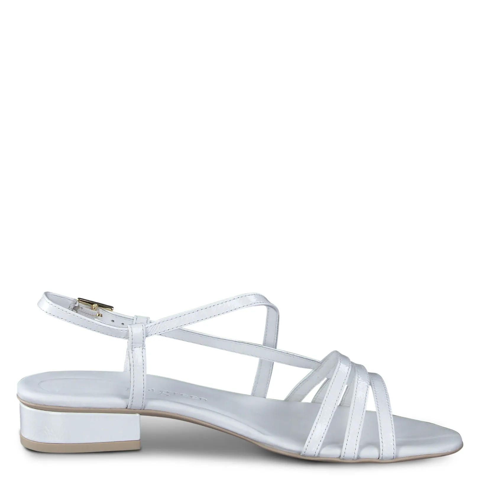 Paul Green SALE|Romance Sandal White Crinkled Patent