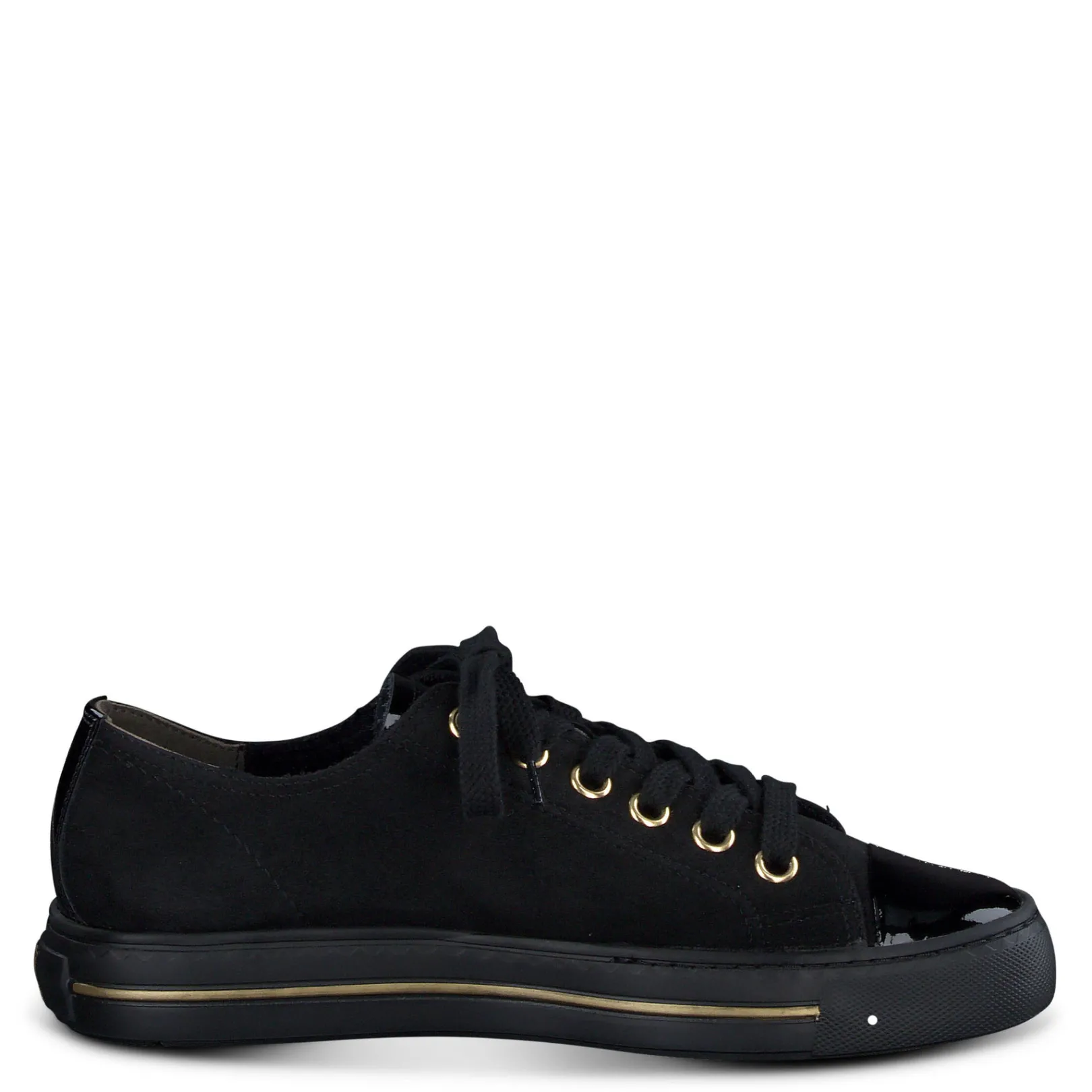 Paul Green SNEAKERS|Shoe Laces|Sophie Sneaker black suede patent combo