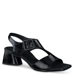 Paul Green SALE|Tanya Sandal Black Crinkled Patent
