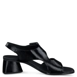 Paul Green SALE|Tanya Sandal Black Crinkled Patent